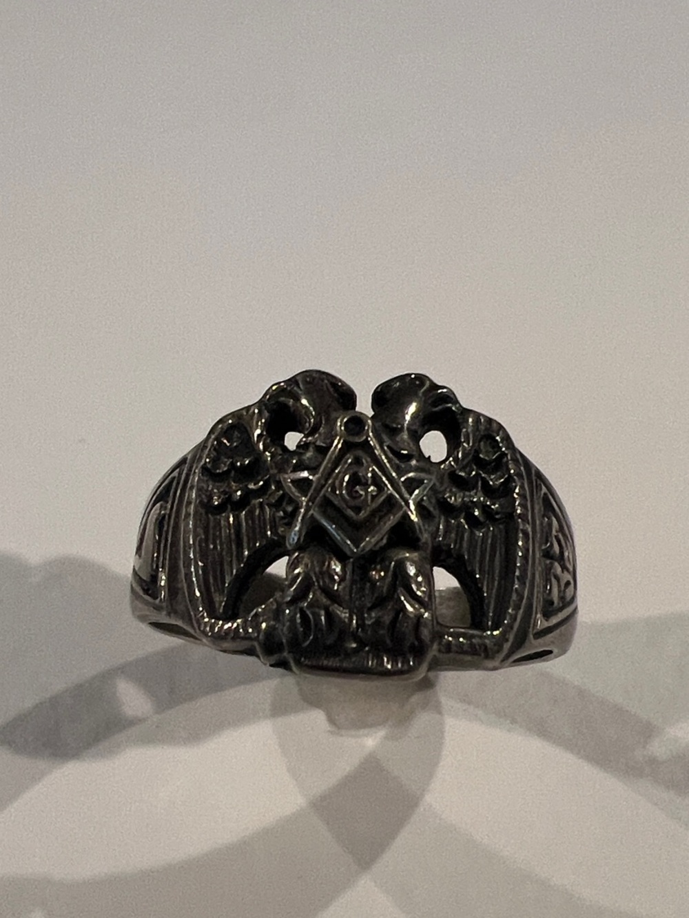 Sterling Silver Masonic 32nd degree Double-Headed Eagle Men's Ring